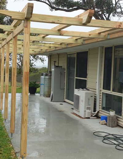 Outdoor timber deck constructed by Chatswood Carpentry